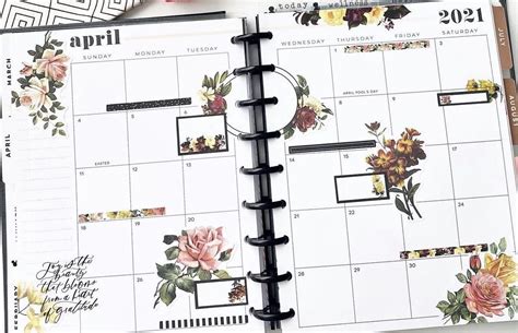 Planner Monthly Layout Vertical Layout Planner Happy Planner Layout