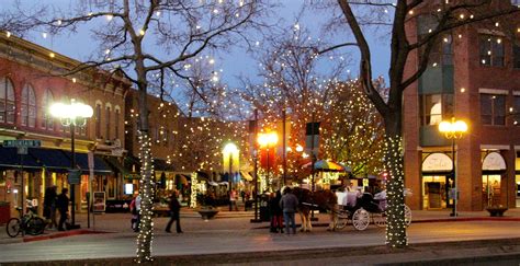 In The Winter Fort Collins Lights College Avenue And Side Streets In
