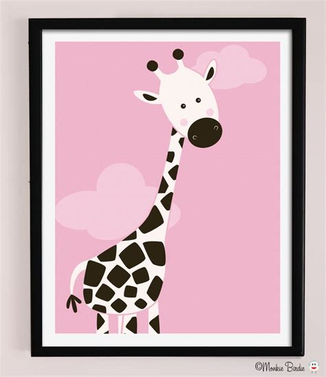 Pink Giraffe Nursery Decor Nursery Wall Art Baby Nursery Etsy Baby