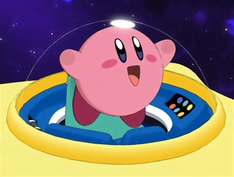 Image Kirby Kirby In His Space Ship Before Crashlanding Onto