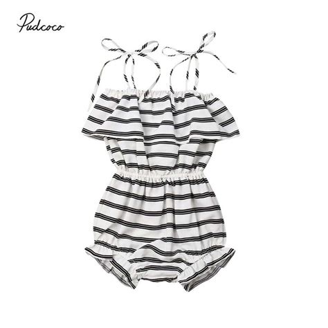 2019 Brand Toddler Kid Baby Girls Striped Jumpsuit Casual Bodysuit
