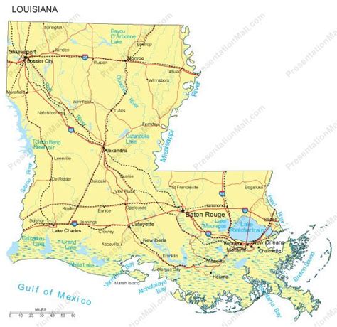 Louisiana Map With Cities And Roads Paul Smith