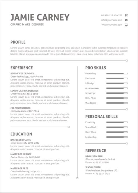 25 Word Resume Templates Free And Premium