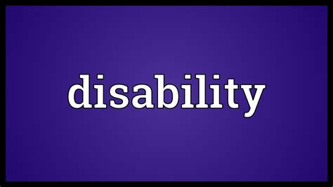 Disability Meaning Youtube