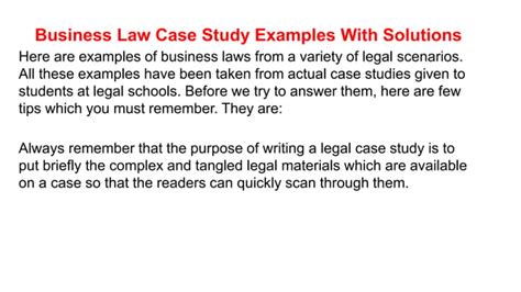 Business Law Case Study Ppt