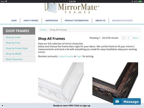 Mirror mate frames for builder grade mirrors Builder Grade, Product