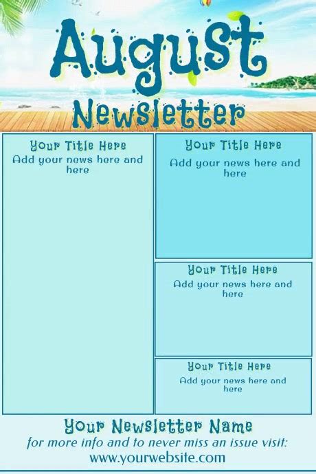 August Newsletter Template Postermywall