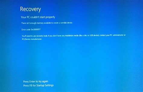 Windows Shows Recovery Blue Screen With An Error Code Xc Hot Sex Picture