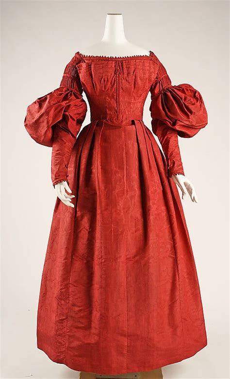 Silk Dress Dated C 1837 American Metropolitan Museum Of Art