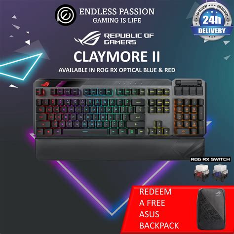 Asus Rog Claymore Ii Wireless Gaming Mechanical Keyboard Shopee Singapore