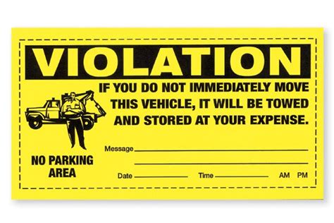 Parking Violation Sticker Firm Warning