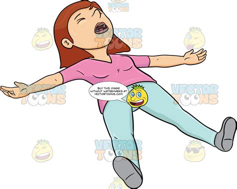 A Woman Lying On The Floor After Fainting Clipart
