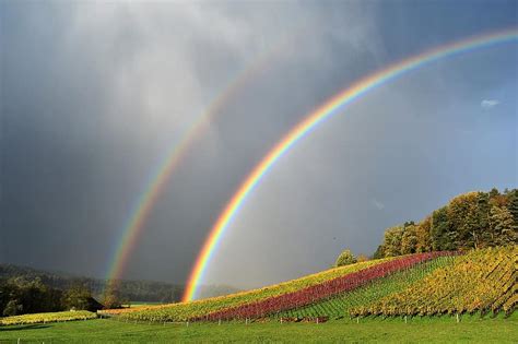 Rainbow Rain Landscape Nature Mood Sky Rainbow Colors Natural