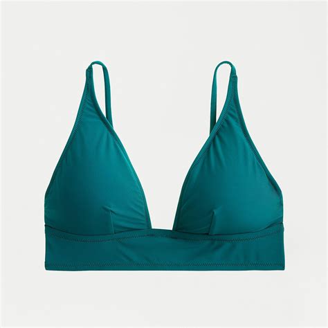Jcrew Synthetic Plunge V Neck Bikini Top In Blue Lyst