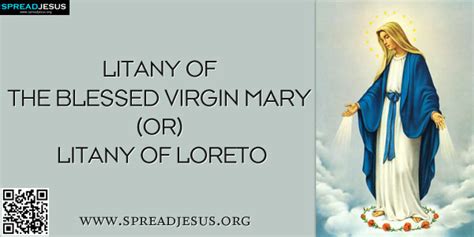 Litany Of The Blessed Virgin Mary Or Litany Of Loreto Catholic Prayer