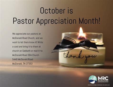 October Is Pastor Appreciation Month Mcdonald Road Seventh Day Adventist Church