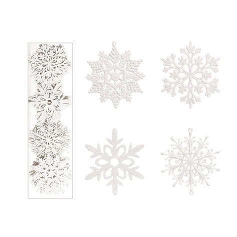 40 Pack Glitter Snowflake Ornaments Christmas Winter Decorations