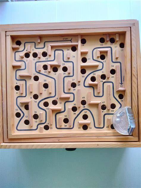 Vintage Wooden Labyrinth Maze Game Vintage Game Etsy