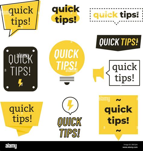 Quick Tips Helpful Tricks Vector Logos Emblems And Banners Vector Set