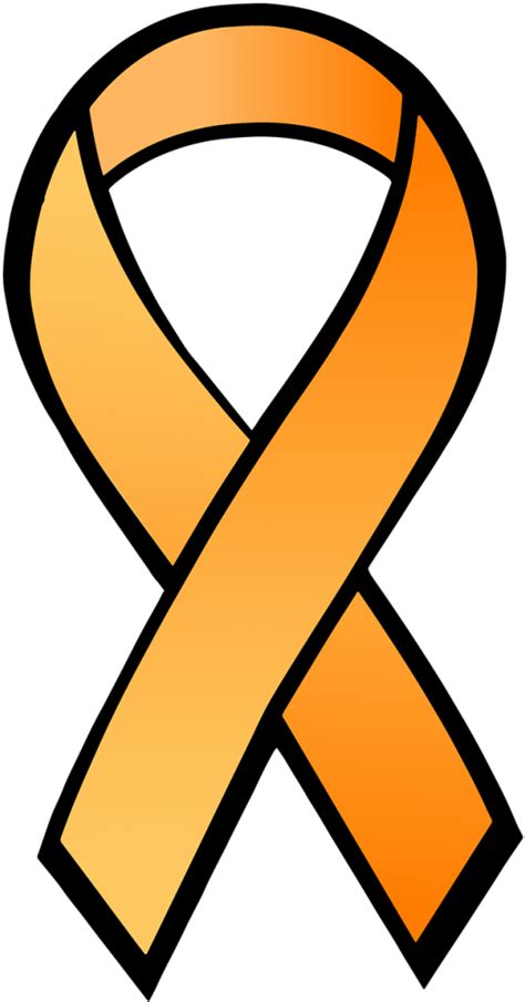 Ribbonsatinorange Ovarian Cancer Ribbon Clipart Full Size Clipart