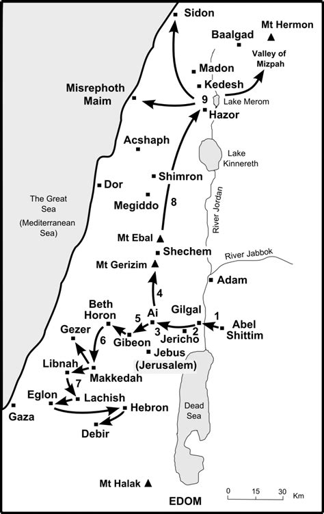 Israel Conquest Of Canaan Map