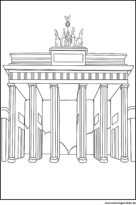 Ausmalbilder Brandenburger Tor 01 | Ausmalen, Kostenlose ausmalbilder