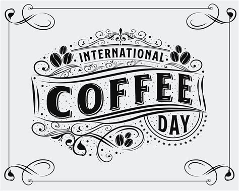 Hand Drawn National Coffee Day Vector Illustration Happy National