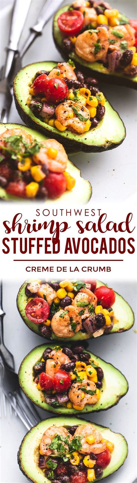 These Healthy Baked Southwest Shrimp Salad Stuffed