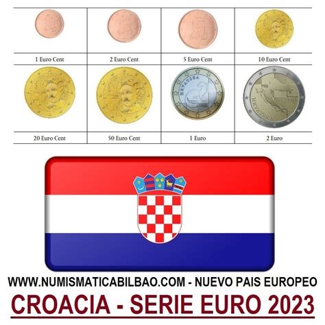 1 Hoja Pardo Croacia Monedas Euro 2023 Sc 125102050 Centimos