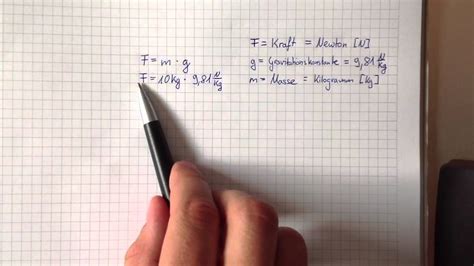 Die Gewichtskraft Berechnen Physik Formeln Youtube