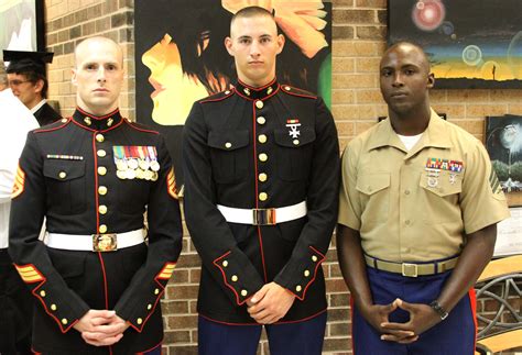 Marine Walks With His High School Graduation Class After Finishing