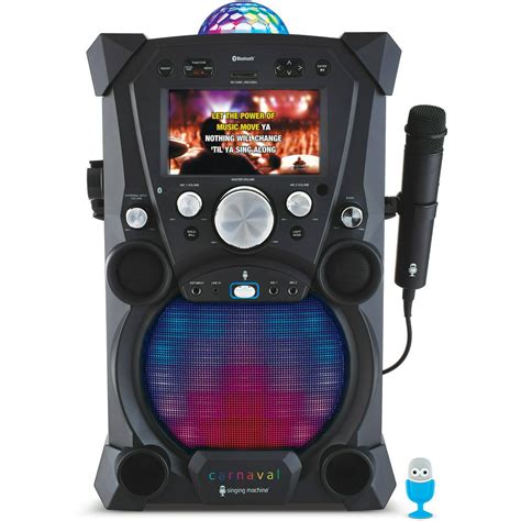 Singing Machine Carnaval Portable Hi Def Karaoke System With Built In Color Monitor And