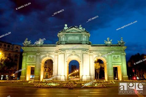 Puerta De Alcalá Night View Madrid Spain Stock Photo Picture And