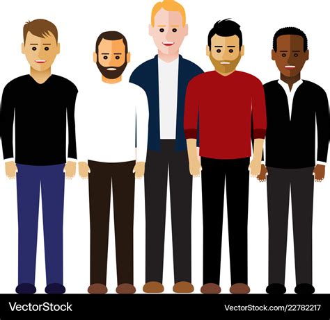 Group Of Men Royalty Free Vector Image Vectorstock