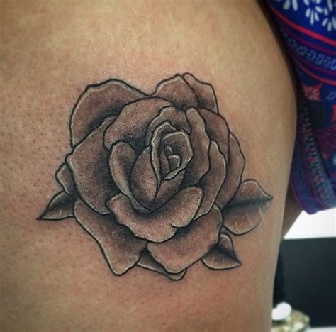 Black And Grey Shaded Rose Tattoo By Grandevoodoo On Deviantart