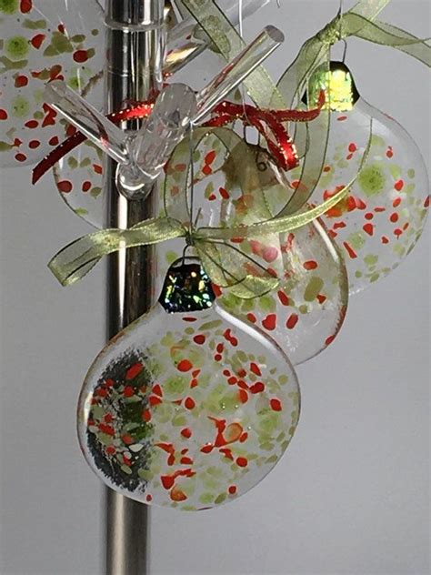 Fused Glass Christmas Ornaments Etsy Christmas Glass Christmas Ornaments Fused Glass