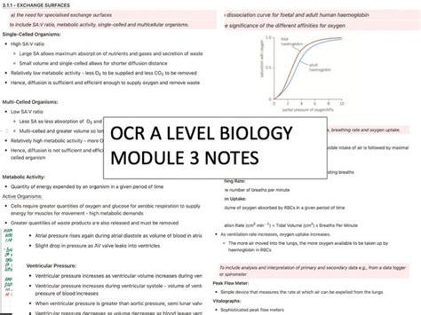 Ocr A A Level Biology Module 3 Spec Notes Teaching Resources
