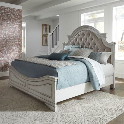 Magnolia Manor King Upholstered Bed White Furniture Warehouse Ohio