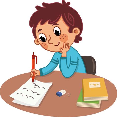 Boy Homework Illustrations Royalty Free Vector Graphics And Clip Art