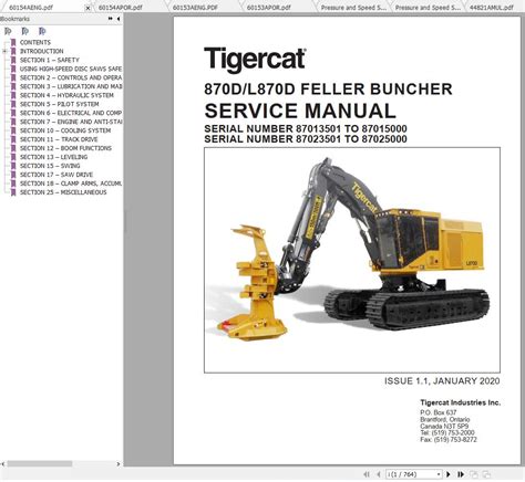 Tigercat Feller Buncher 870D L870D 87013501 87015000 Operator