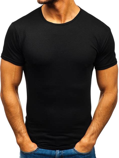Camiseta De Manga Corta Sin Estampado Para Hombre Negra Bolf 0001 Negro