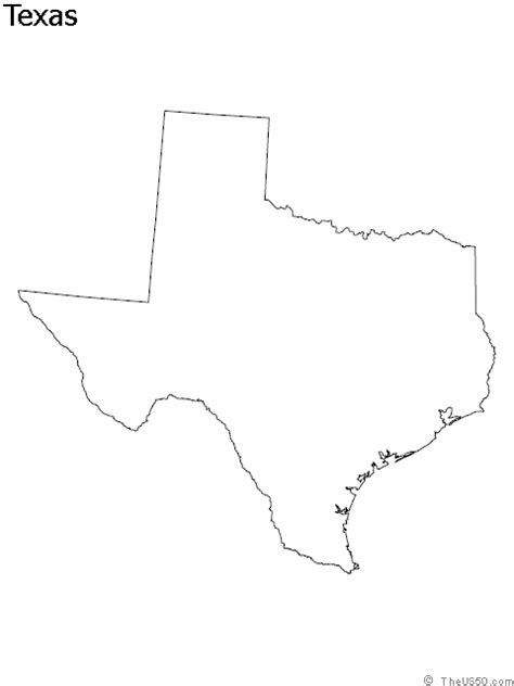 Texas State Blank Outline Map Texas Outline State Outline Outline