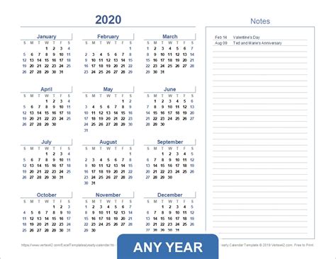 Year View Calendar Excel Ten Free Printable Calendar