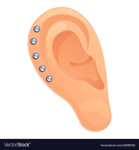 Diamond Ear Piercing Icon Cartoon Style Royalty Free Vector