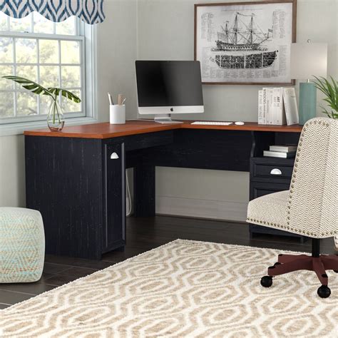 Beachcrest Home Waelder L Shaped Computer Desk With Hutch And Reviews