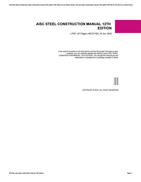 Aisc Steel Construction Manual 12th Edition By 50mb287 Issuu