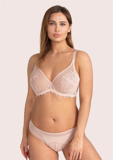 Hsia Hsia Delicate Unlined Lace Underwire Bra Light Pink 32 C