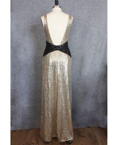 Unique Rose Gold Long Metallic Sequin Bridesmaid Dresses Backless Open Back For Formal S Ck