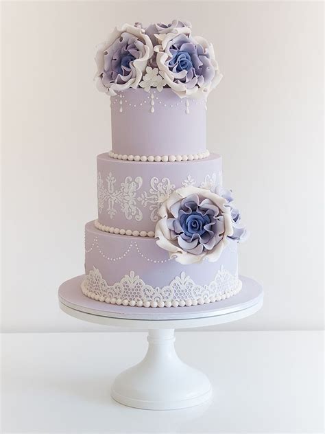 Lavender Wedding Cake By Coco Cakes Lace Wedding Cake Purple Wedding