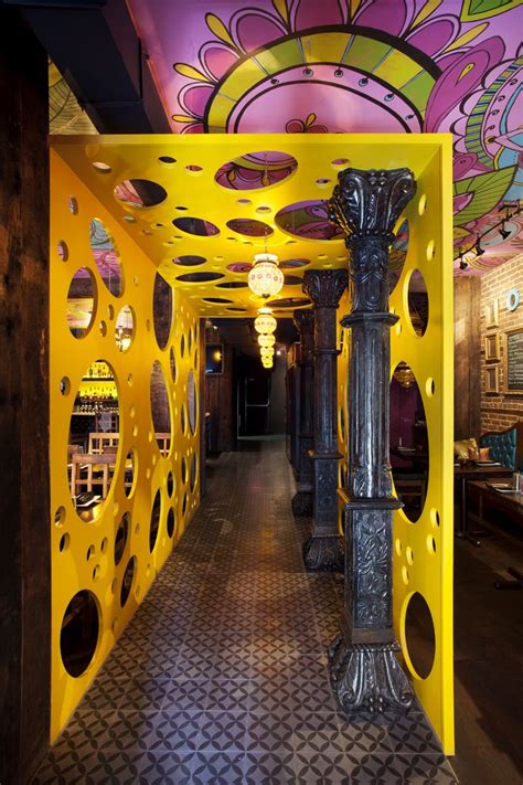 Interior design of the indian restaurant Rasoï located in Montreal, Canada. By jean de lessard ...
